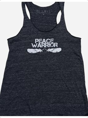 Be Love 'Peace Warrior' Heather Gray Racer Back Tank
